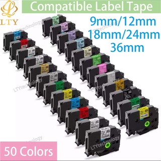 Băng dán nhãn cán mỏng 9mm 12mm 24mm 18mm 36mm cho Brother P-Touch TZ TZe 231 TZe 221