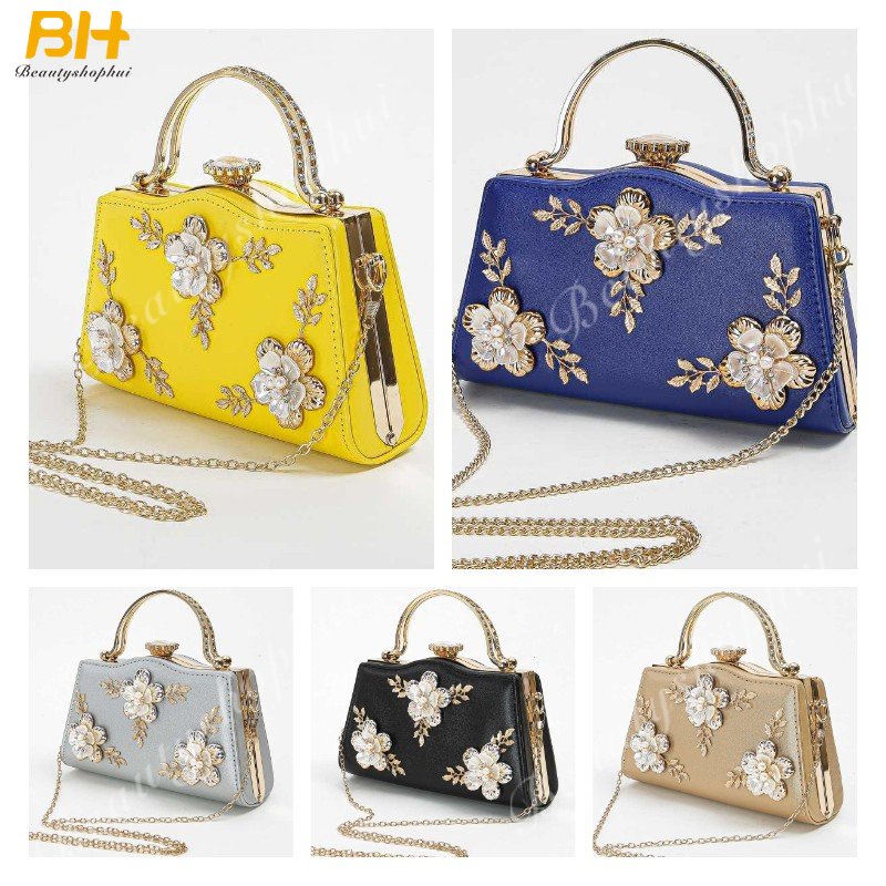 Túi Xách Dự Tiệc Đính Kim Cương Giả Phong Cách Âu Mỹ Sang Trọng Cho Nữ