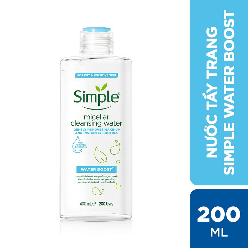 [Mã FMCGMALL - 8% đơn 250K] Nước tẩy trang Simple Water Boost 200ml