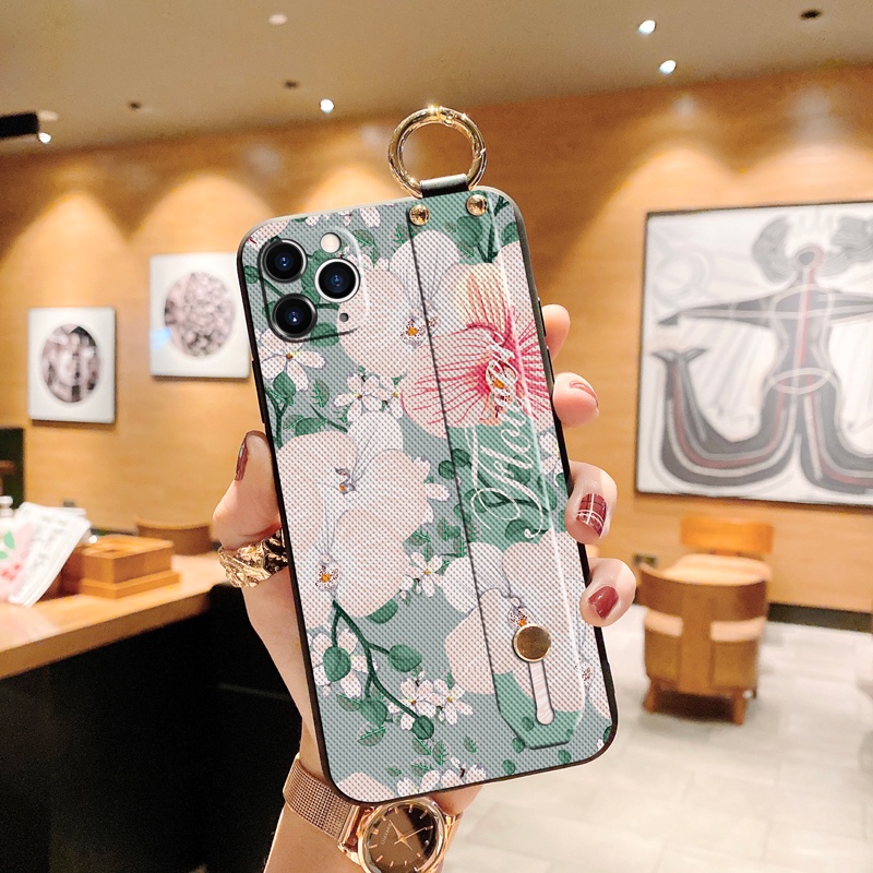Ốp Điện Thoại Silicon Hình Thương Hiệu Thời Trang Có Dây Đeo Cổ Tay Cho Samsung Note 8 9 10 Plus 20 S10 S20 S21 S22 Plus S20 Ultra S20 S21 FE