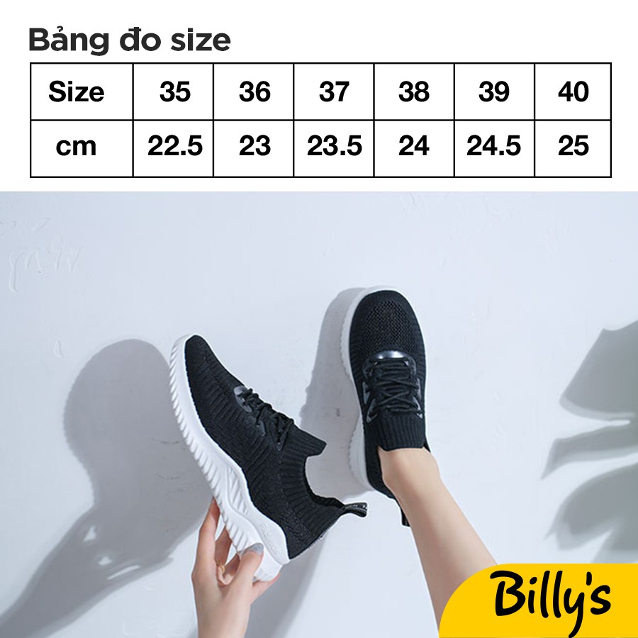 Billy's 2FIT Giày Thể Thao Nữ Cổ Chun kiểu dáng thể thao vải mềm siêu thoáng