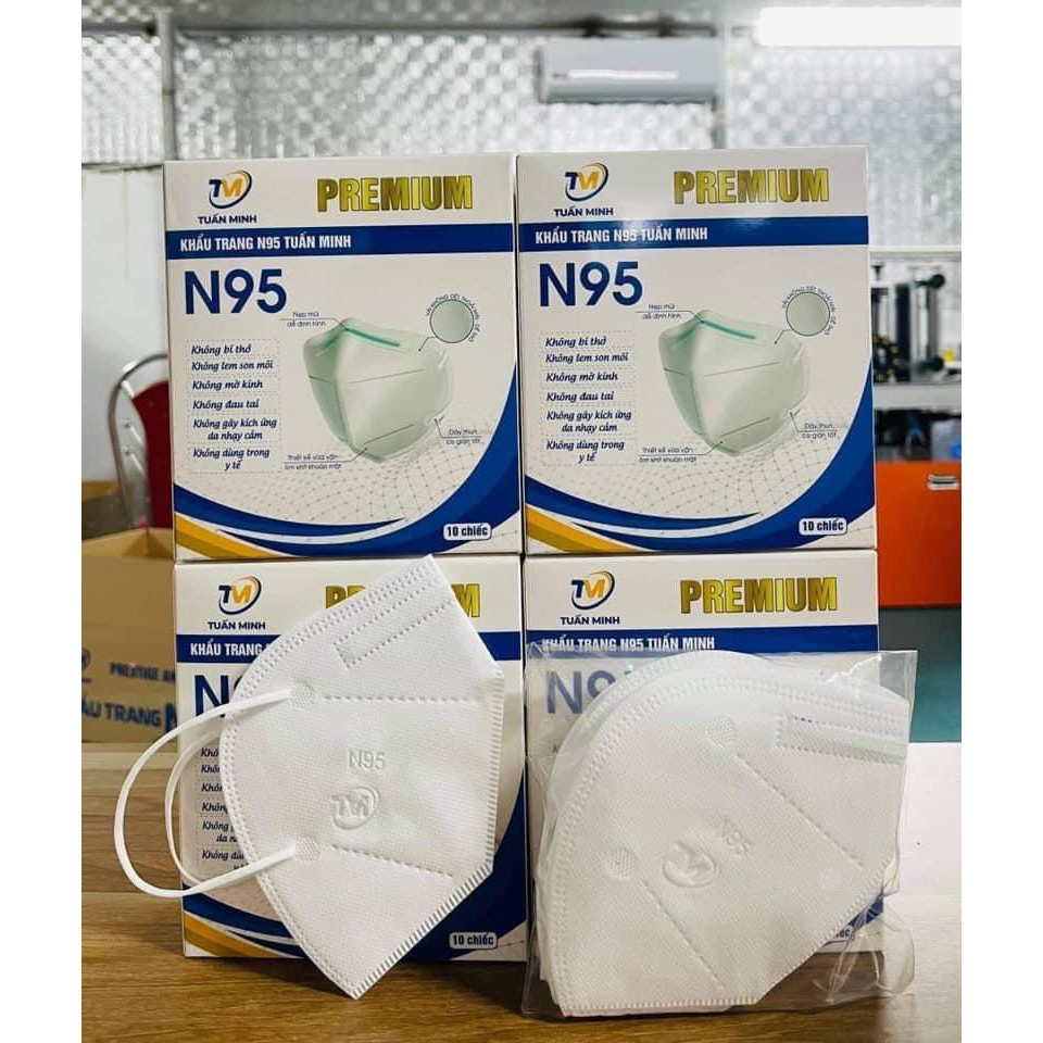 Hộp 10 Khẩu trang N95  (Tiêu Chuẩn Xuất khẩu BFE ≥95%) Khẩu Trang Y Tế 5 Lớp VN95 Kháng Khuẩn | BigBuy360 - bigbuy360.vn