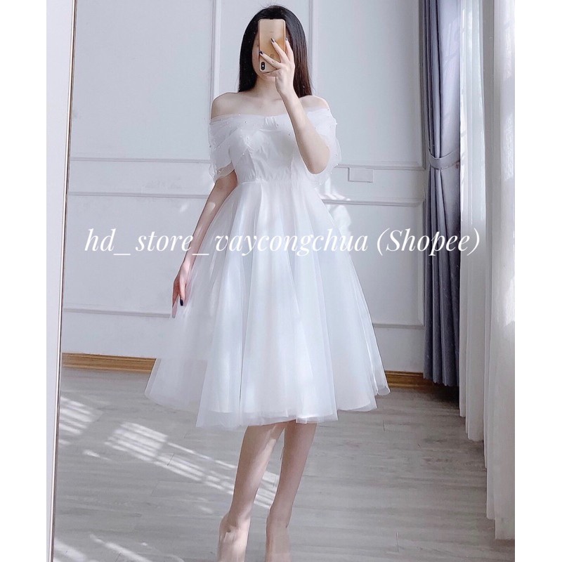 [ẢNH THẬT] V236 VÁY ĐẦM THIẾT KẾ DỰ TIỆC, DẠ HỘI KỶ YẾU PROM, VÁY CÔNG CHÚA TIỂU THƯ TRỄ VAI | BigBuy360 - bigbuy360.vn