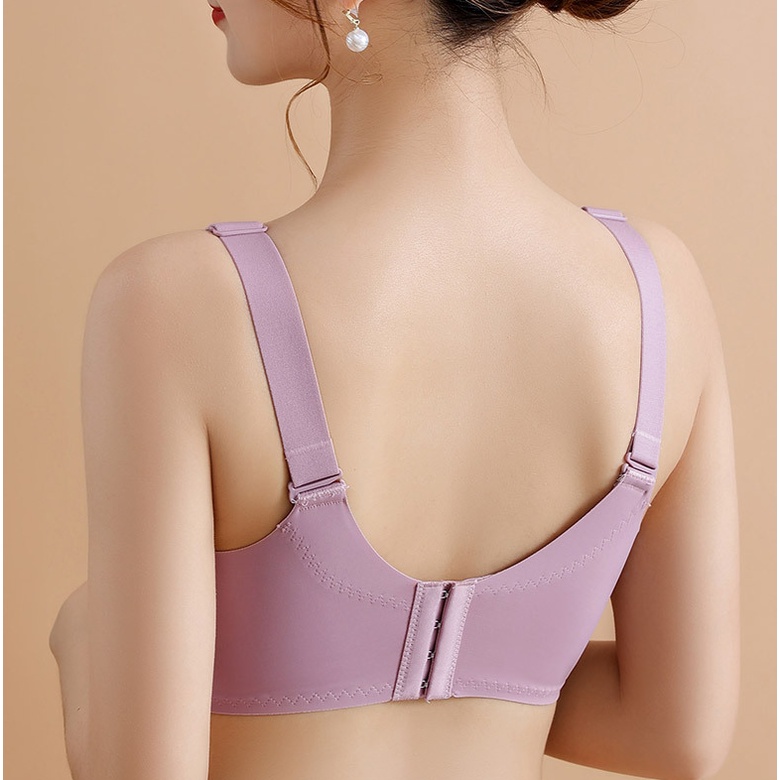 Plus Áo Lót Nâng Ngực Không Gọng Phối Ren Mỏng Nâng Ngực Size Lớn Phong Cách Thái Lan