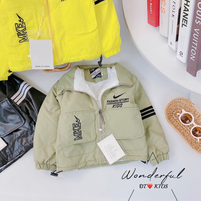 Áo khoác gió lót lông cho bé trai, bé gái từ 8-20kg Kidbabyonline K075