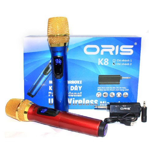 Bộ Micro không dây ORIS K8 (2Mic) CHÍNH HÃNG CHỐNG HÚ CỰC HÚT TIẾNG