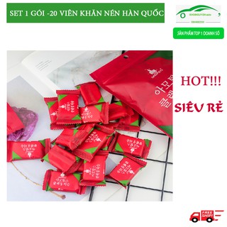 [COMBO 20VIÊN] Khăn nén rửa mặt hình viên kẹo Hàn Quốc 💯FREESSHIP 💯 Khăn nén bông tự nhiên an toàn với da