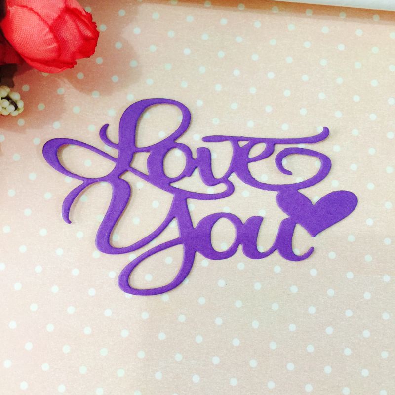 Khuôn Cắt Giấy Kim Loại Hình Trái Tim Chữ Love You Dùng Trang Trí Album Ảnh Diy