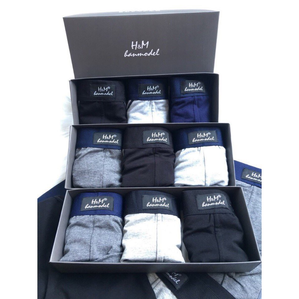Hộp 3 Quần Lót Boxer Đùi Nam Kẽ Sọc Nam Tính Mạnh Mẽ 2594