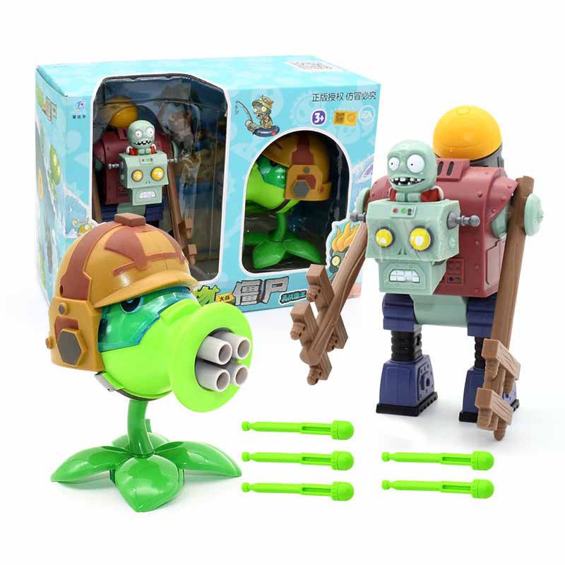 Set 2 mô hình đồ chơi Plants vs Zombies Battle chất liệu cứng có keo dán