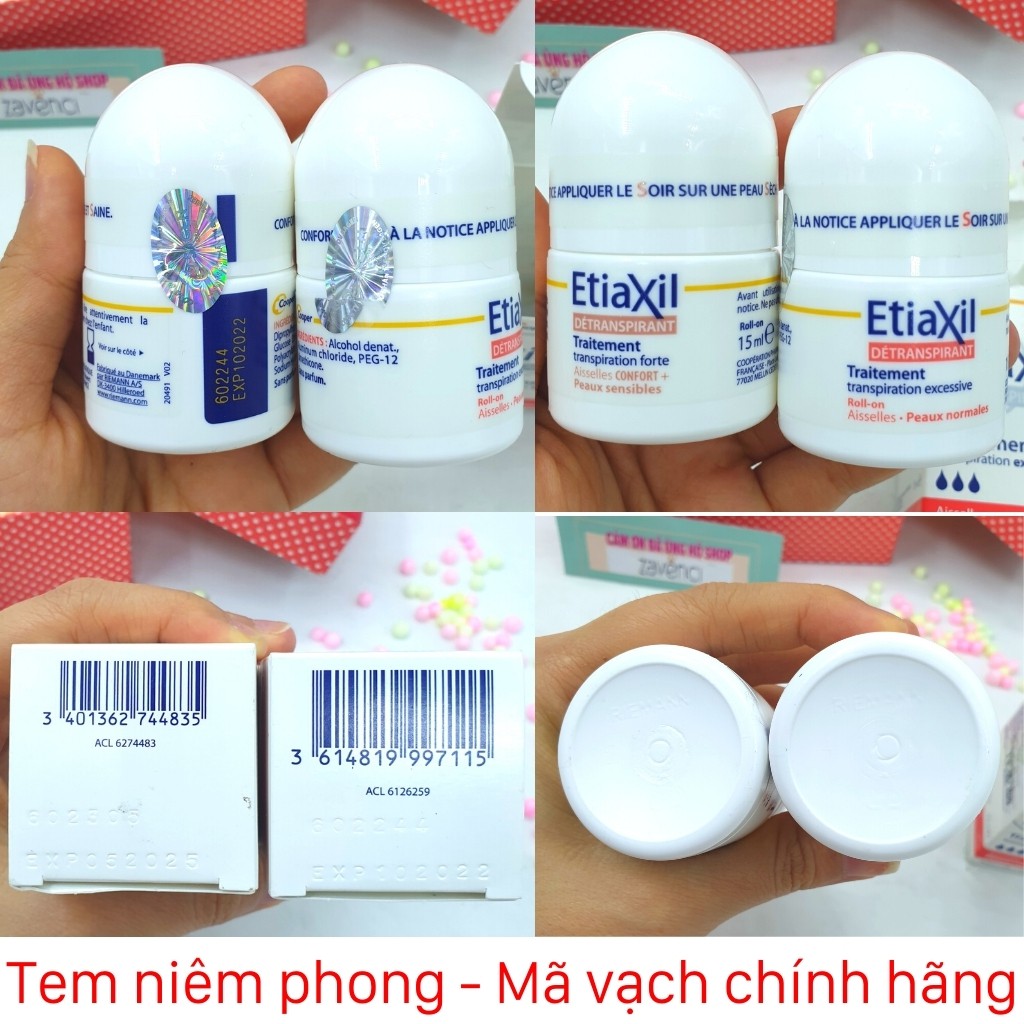 Lăn khử mùi ETIAXIL Da THƯỜNG / NHẠY CẢM / SIÊU NHẠY CẢM Khử Mùi Hôi Vùng Dưới Cánh Tay Lên Đến 72h (15ml)