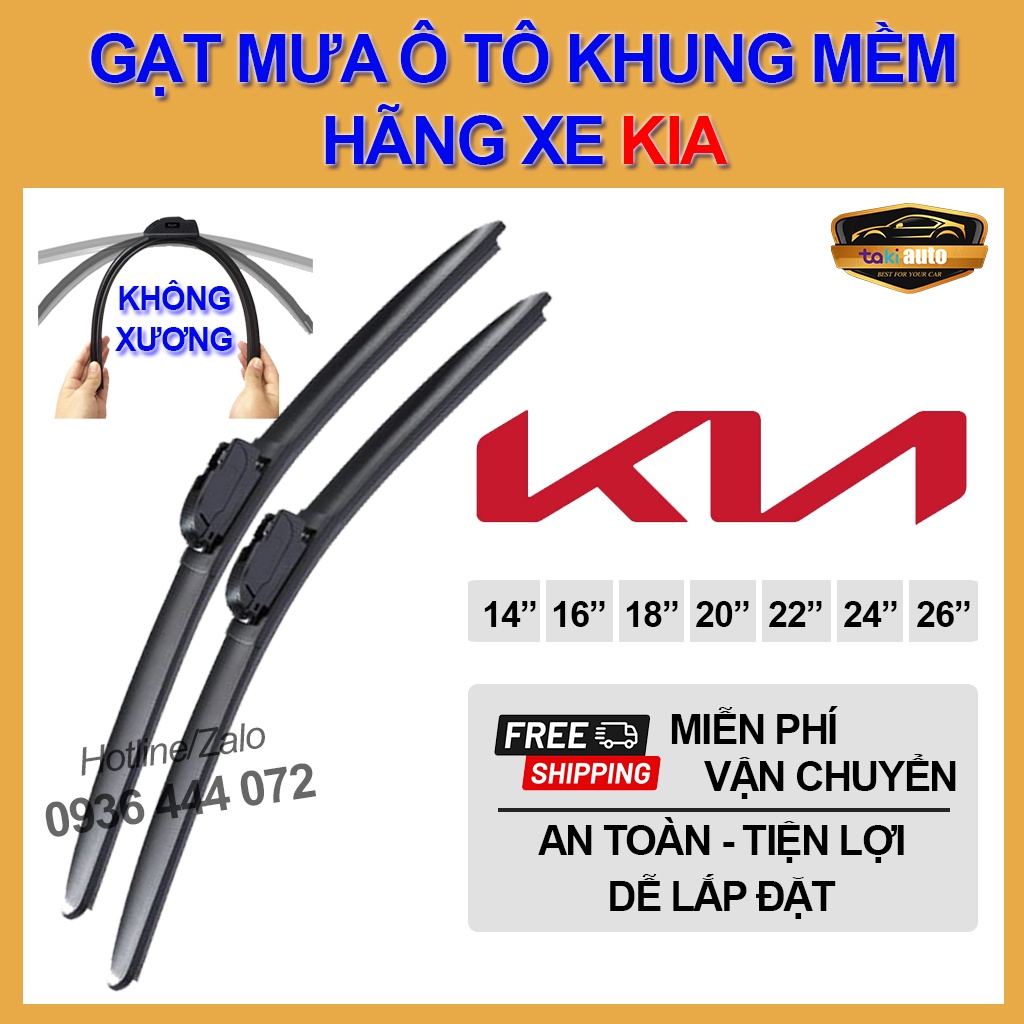[KIA]Cần gạt nước mưa khung mềm cao cấp K3,CERATO,SEDONA,FORTE,SORENTO,RIOthanh gạt kính nước mưa xe ô tô, lưỡi gạt mưa