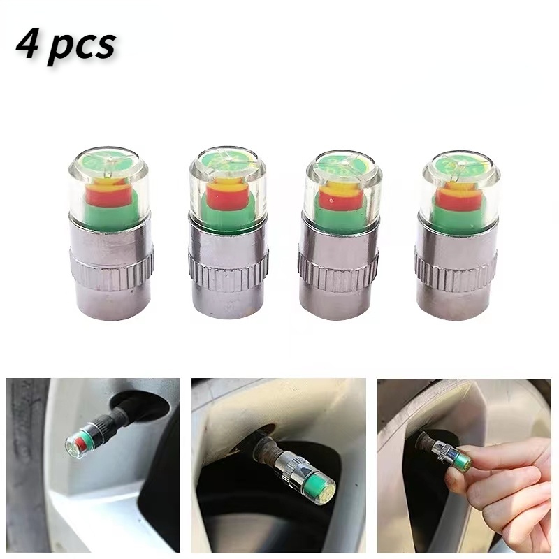 Set 4 Ốc Trang Trí Van Xe Hiển Thị Áp Suất
