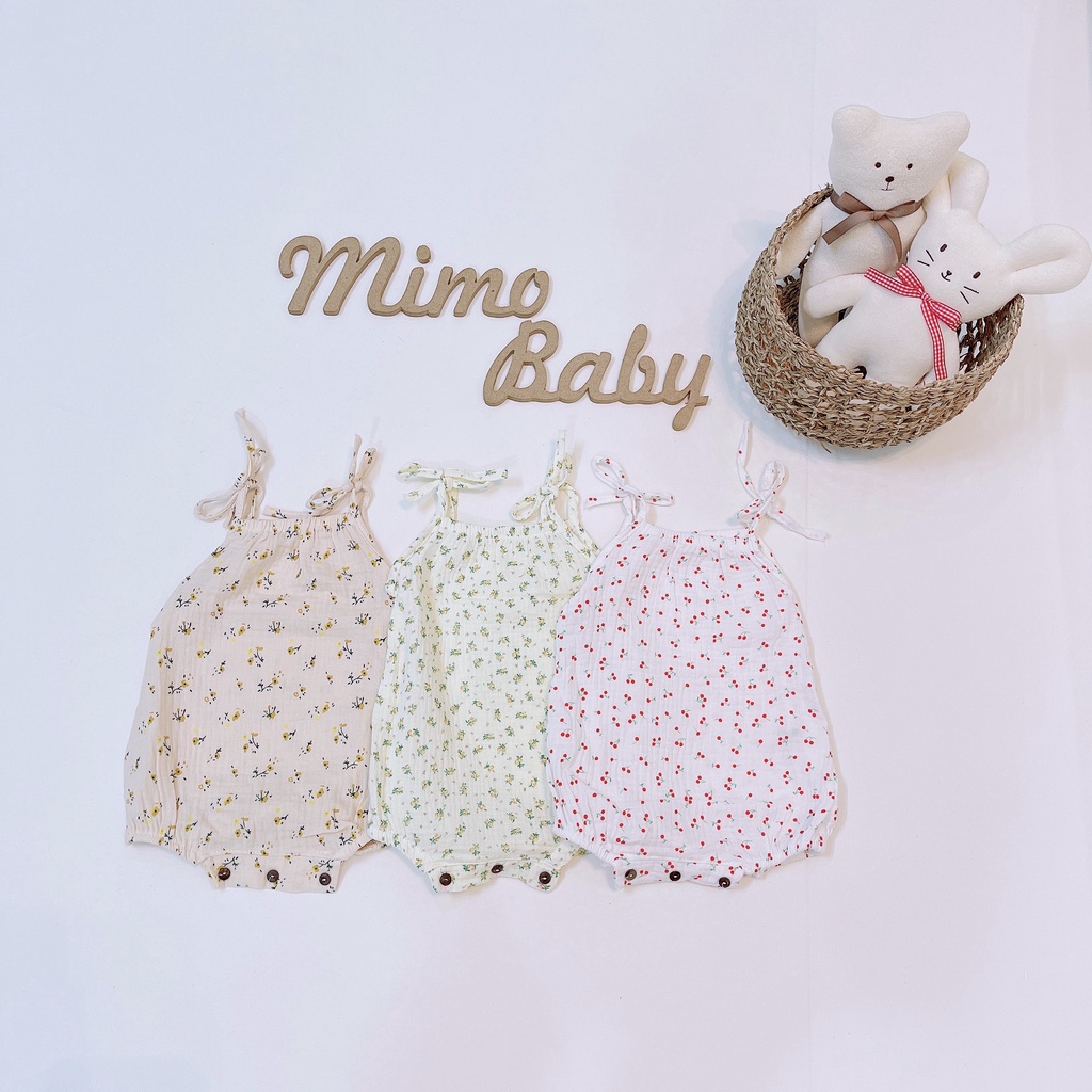 Body bé gái xô đũi muslin xinh xắn Mimo Baby