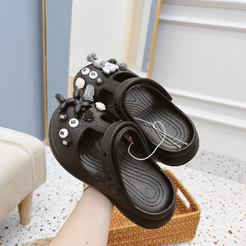 nl Dép Croc Cao Su Đúc Full Charm Mềm Êm