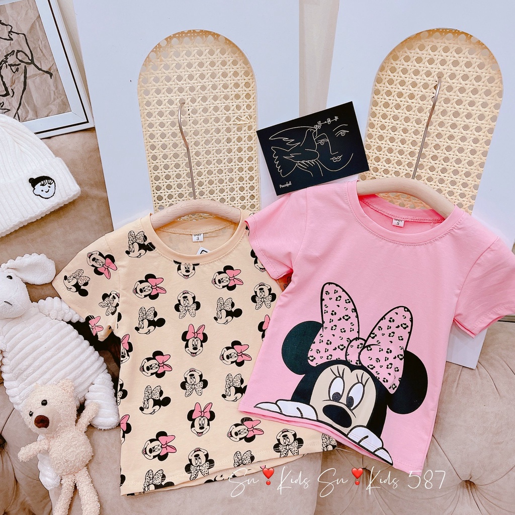 |153FASHIONSALE1 giảm 10k cho đơn 50k|Bộ hè cho bé, cặp bộ mickey nơ hồng xinh xắn cho bé gái