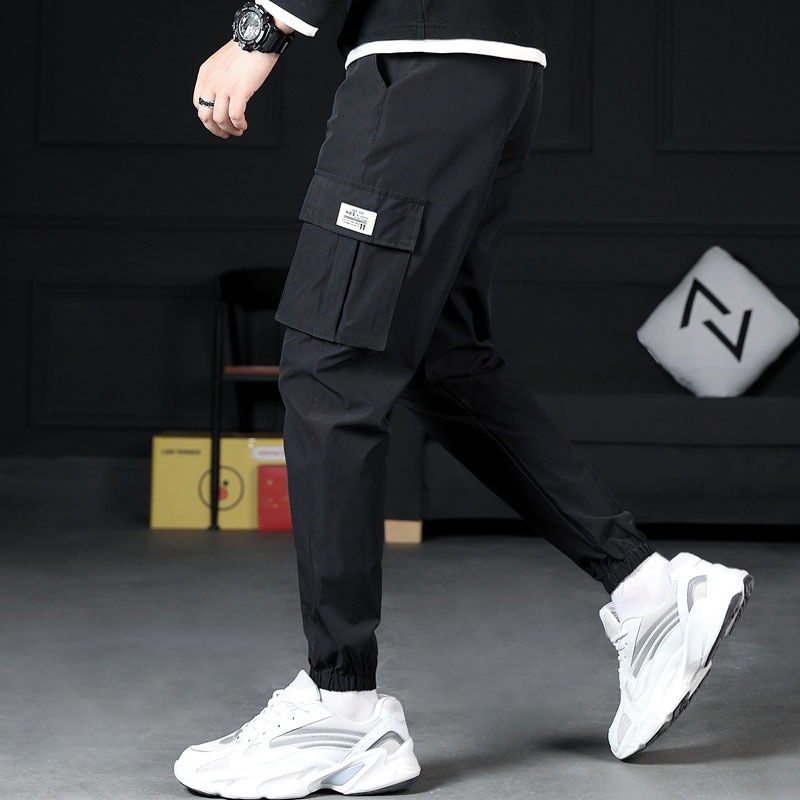 Quần Dài Thể Thao Dáng Rộng Phối Dây Rút Thời Trang Trẻ Trung Cho Nam