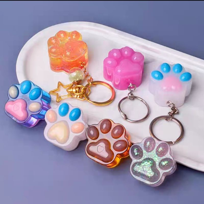 Khuôn bàn chân mèo 4 mẫu tiện dụng làm móc khóa đèn led/shaker/decor/hộp trong Thủ Công: Resin/ Jesmonite/ Nến....