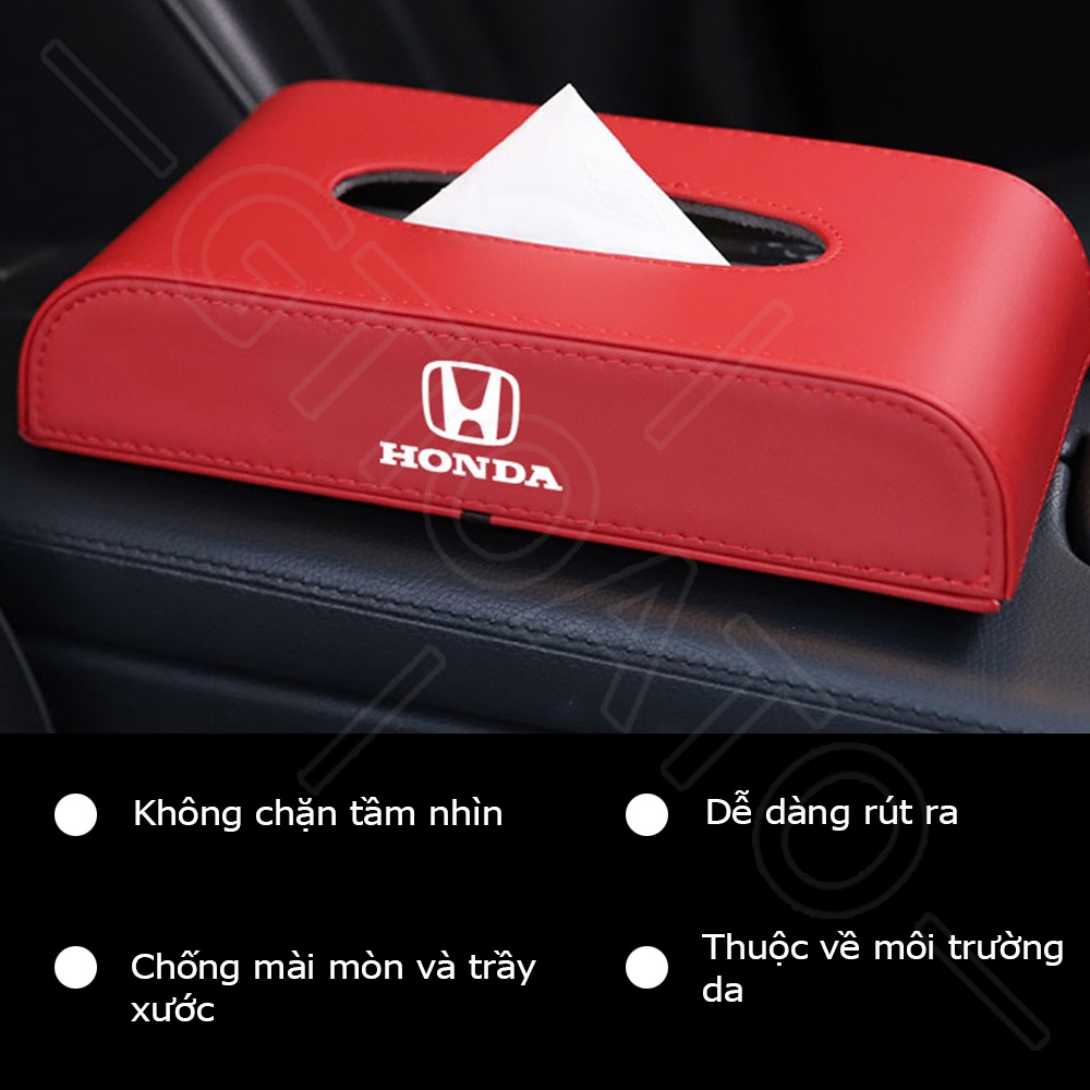 GTIOATO Hộp Đựng Khăn Giấy Ô Tô HộP ĐựNg GiấY TrêN Xe Ô Tô Hộp Khăn Giấy Ô Tô HộP ĐựNg GiấY ĂN TrêN Ô Tô HộP ĐựNg GiấY Xe HơI Phụ Kiện Xe Hơi Cho Honda City BRV Civic Jazz Brio CRV Accord HRV Mobilio Odyssey Fit