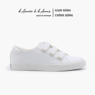 Giày Sneaker Nữ bAimée & bAmor Thể Thao Màu Trắng Cổ Thấp Đế Bằng Quai Dán P.C Hàn Quốc Chính Hãng Đẹp Cao Cấp - MS953