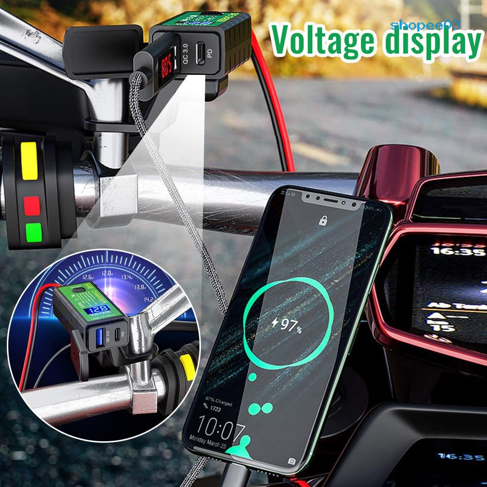 Củ sạc nhanh M.2 3.1A/4.8A SAE sang USB Type-C cho xe máy