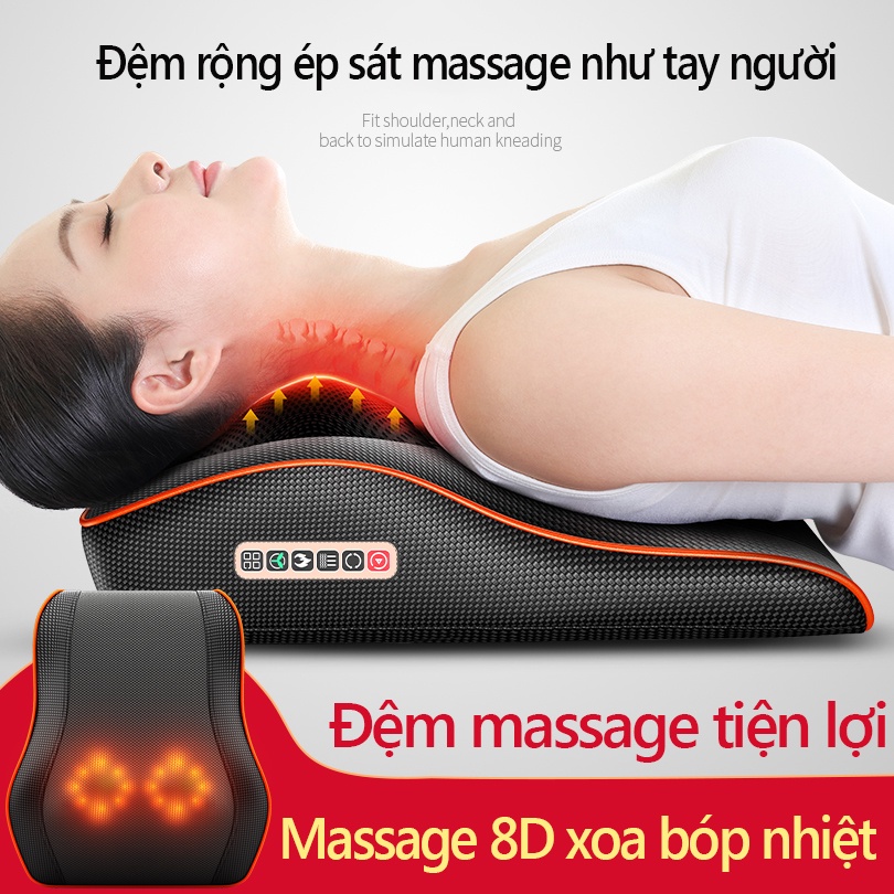 Gối massage vùng vai gáy thông minh Gối massage điện giúp lưu thông máu và hỗ trợ bảo vệ vùng cổ