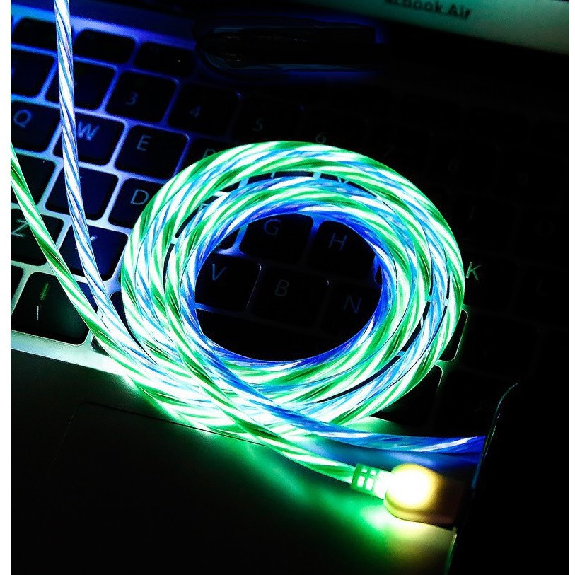 Cáp sạc nhanh 2.4A có đèn phát sáng cho iphone và samsung JM88