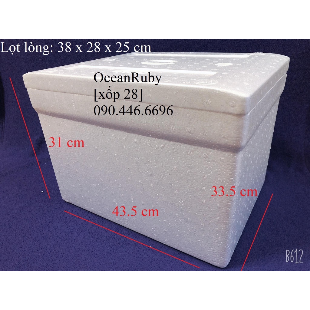 thùng xốp hải sản 5 kg 27 lít đựng đá hải sản hoa quả đựng đồ trồng cây nuôi cá [Hộp xốp]