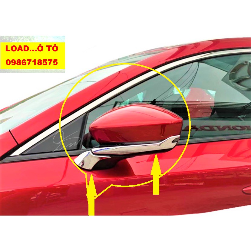 Ốp Chân Gương Xe Mazda 3 2022-2020 Mẫu Mạ Crom Sáng Bóng Cao Cấp