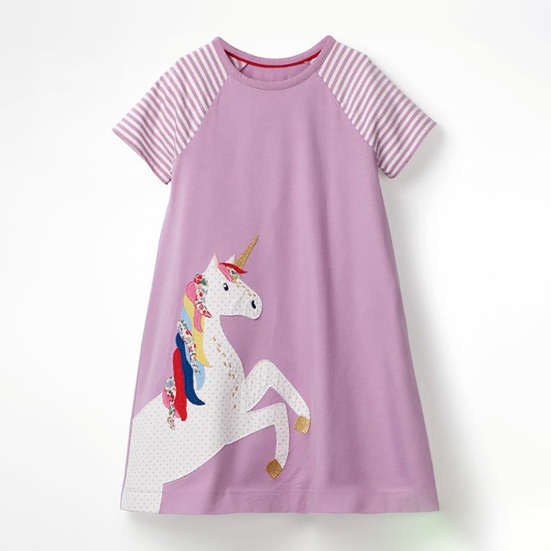 Mã 7770 Váy ngựa pony  tím dài tay cho bé gái