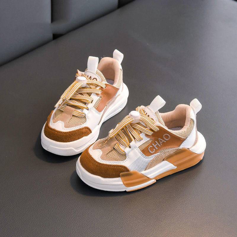 [Hàng Mới Về] Giày Thể Thao Thoáng Khí Đế Mềm Thoáng Khí Có Dây Buộc Phong Cách Xuân Thu Cho Bé Gái