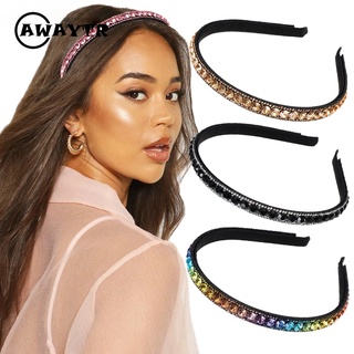 Băng Đô Cài Tóc Mỏng Đính Đá Bezel Hàng Mới Dành Cho Bạn Nữ