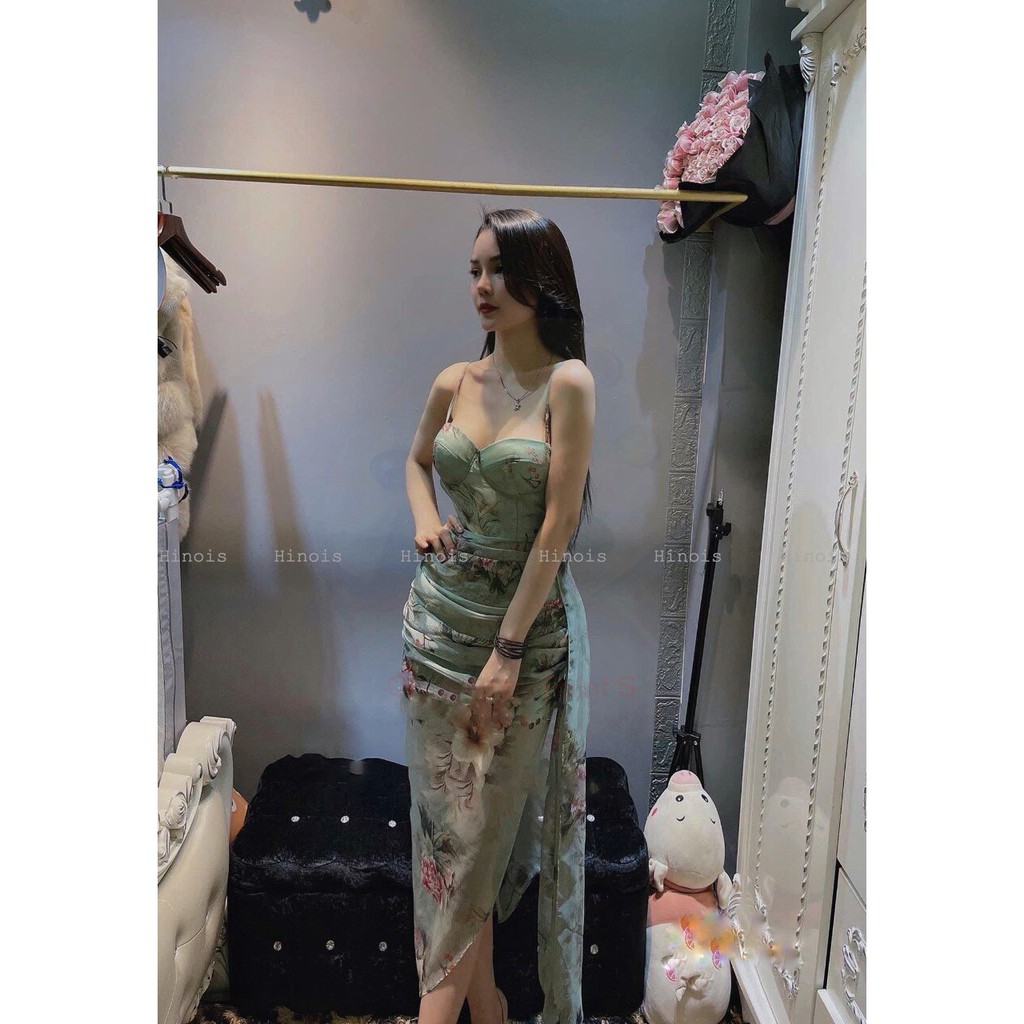 Váy Body 2 Dây Hoa Nhí 🌸 Đầm Dự Tiệc Cúp Ngực (Có Mút), Chất Liệu Tơ Lụa Hợp Đi Chơi, Đi Dạo T249