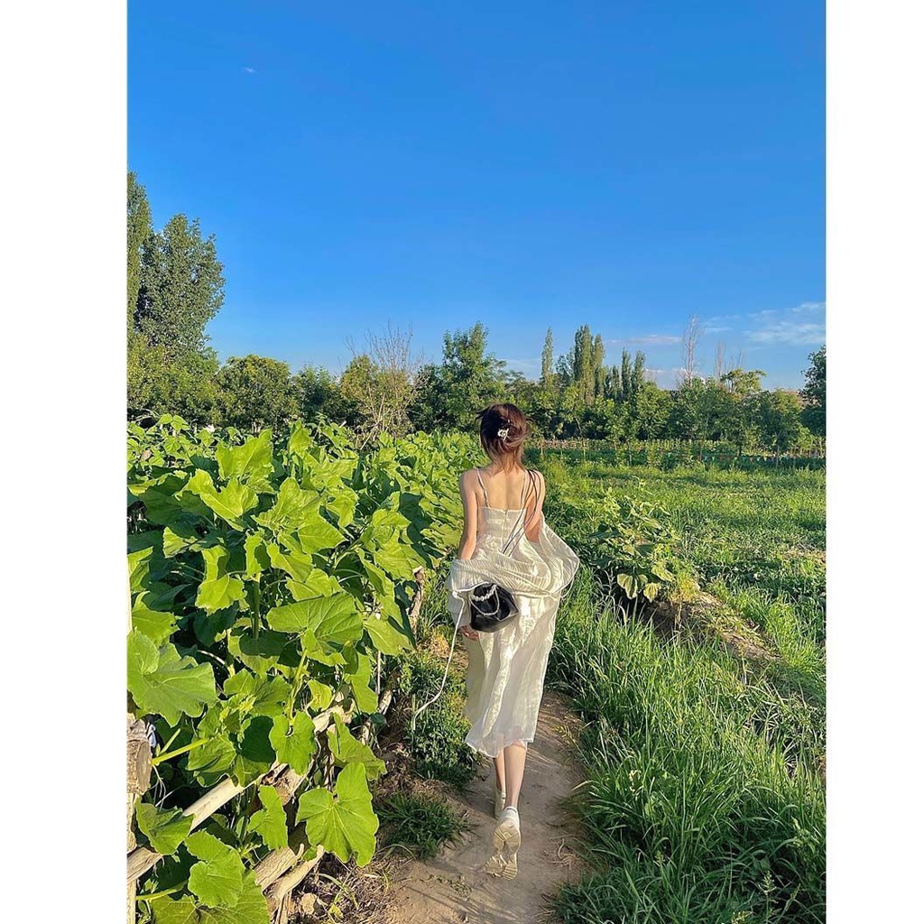 Đầm Cổ Chữ V Hở Lưng Quyến Rũ Thời Trang Xuân Hè Cho Nữ