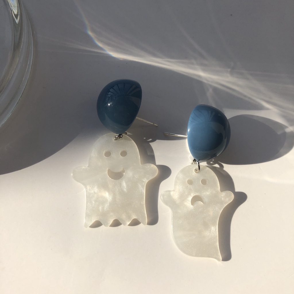 Khuyên tai kẹp không bấm lỗ chốt điều chỉnh K208 bằng hợp kim mạ bạc bất đối xứng hình cartoon bigsize dáng midi Leous