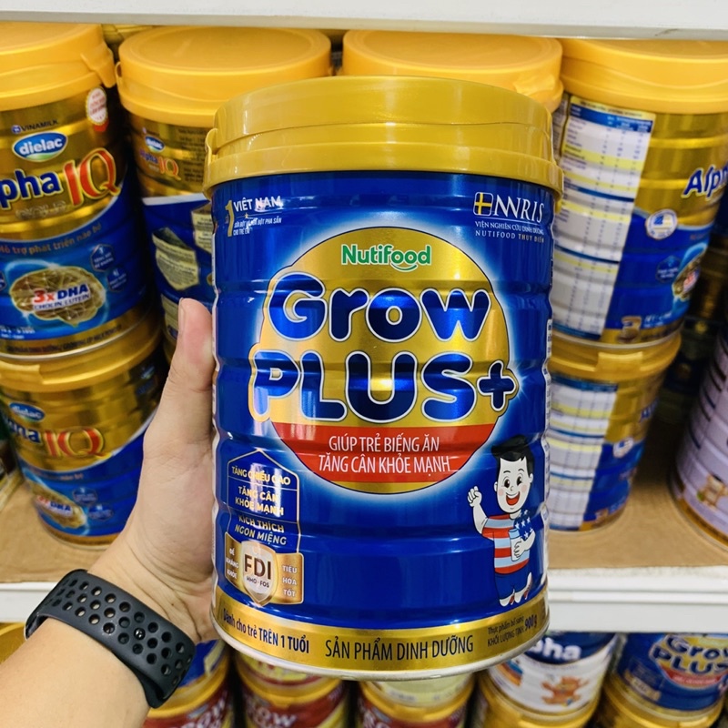 [Mẫu mới] Sữa bột Nutifood Grow Plus xanh 900G