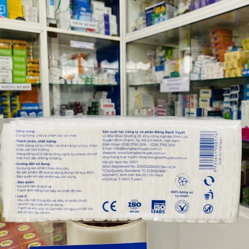 ✅ [Chính Hãng] Bông Bạch Tuyết cắt miếng ( 100g ) Bông Zigzag Thấm nước y tế chuẩn y khoa.