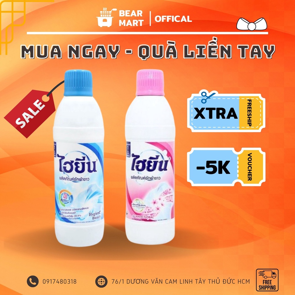 Nước Tẩy Quần Áo Trắng Và Màu Hygiene 250ml Thái Lan Cao Cấp