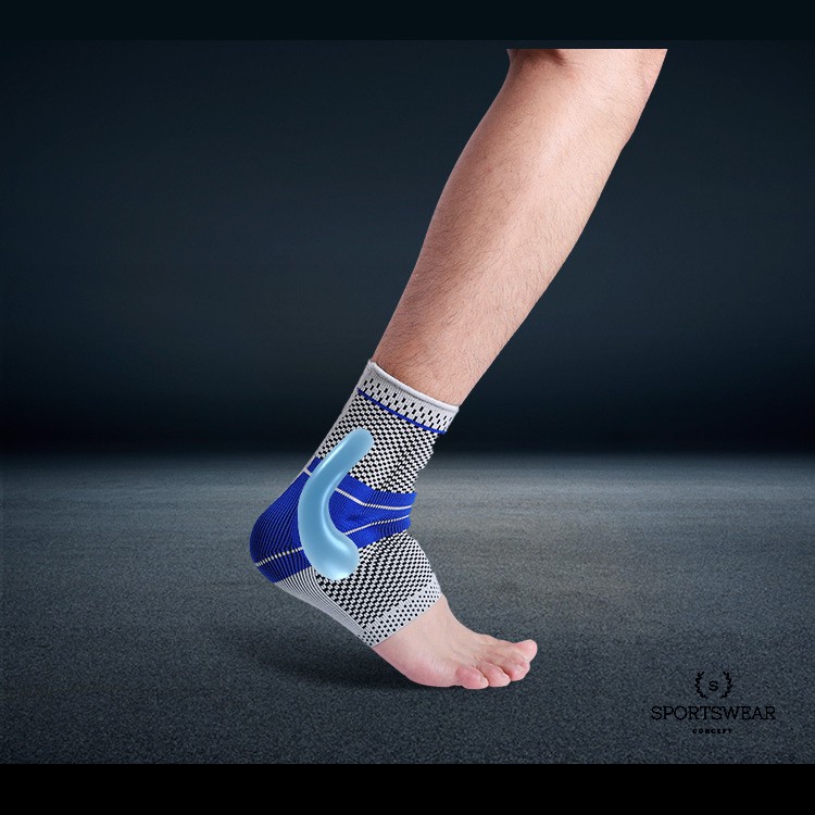 Dụng cụ bảo vệ và định hình mắt cá chân dệt kim cao cấp lớp đệm silicon massage 2 bên, cơ chân tập gym, chơi thể thao v3