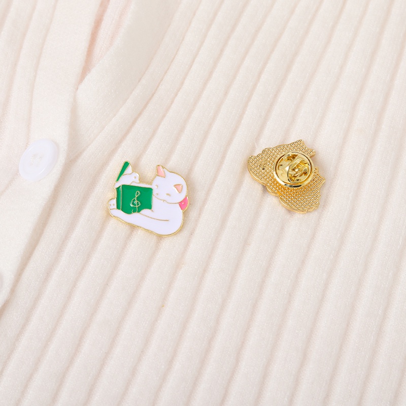 Ghim Cài Ba Lô Tráng Men Hình Động Vật / Thỏ / Mèo / Sư Tử Dễ Thương 12 Kiểu Lựa Chọn