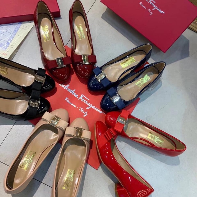 Giày bệt, cao gót da bóng svt fullbox