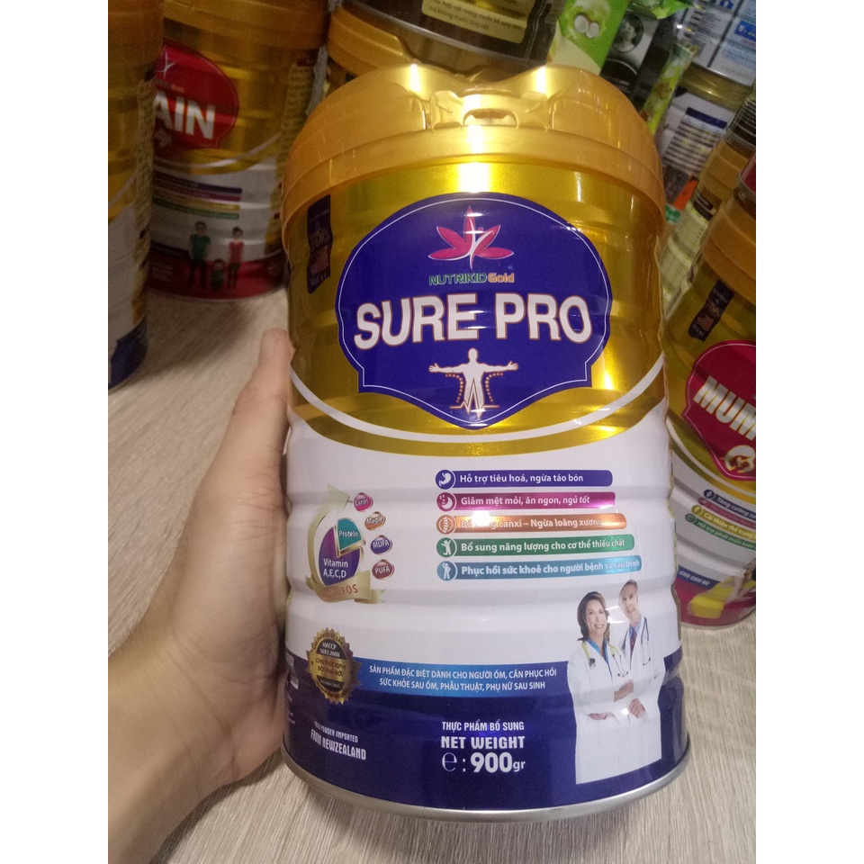 Sữa phục hồi sức khỏe Sure Pro Nutrikidgold 900g - Dinh dưỡng phục hồi nhanh sức khỏe sau bệnh, ốm, giảm mệt mỏi