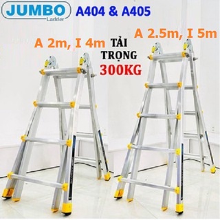 Thang nhôm chữ a, thang rút trượt jumbo a404 a405 tải trọng nâng cấp 300kg - chữ a 2m-2.5m, i 4m-5m