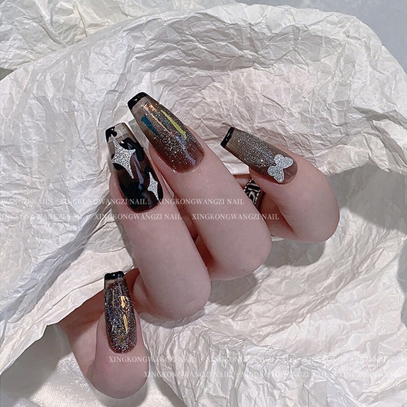 Miếng dán 3D UR SUGAR hình gấu/ ngôi sao/ bướm trang trí móng tay nghệ thuật