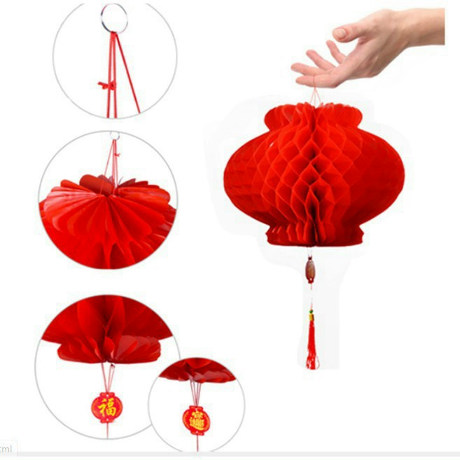 Đèn lồng giấy nhựa màu đỏ cheo Tết, lễ hội, cưới hỏi, đèn lồng trang trí bắt mắt
