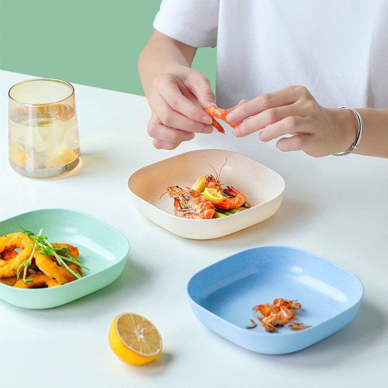 Đĩa lúa mạch, đĩa vuông đựng trái cây, bánh kẹo, đồ ăn