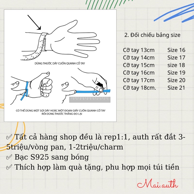 Vòng Pan bạc S925 khoá Crown 0 có đủ túi hộp hãng
