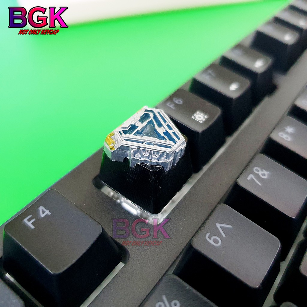 Keycap Lẻ Lò Phản Ứng Người Sắt Iron Man Arc Reactor Xuyên LED cực đẹp ( keycap resin độc lạ )( Keycap Artisan )