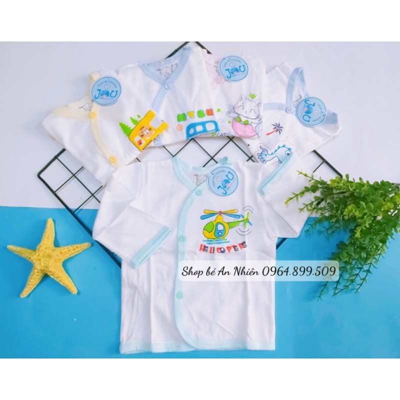 Hàng loại 1 (nhiều mẫu) Áo sơ sinh ngắn tay ,dài tay Cài Xéo Họa Tiết JOU, chất vải cotton 100% cao cấp mềm, mịn, thoáng