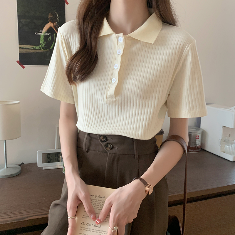 Áo kiểu SUXI ngắn tay dáng ôm phong cách Hàn Quốc thời trang mùa hè dành cho nữ